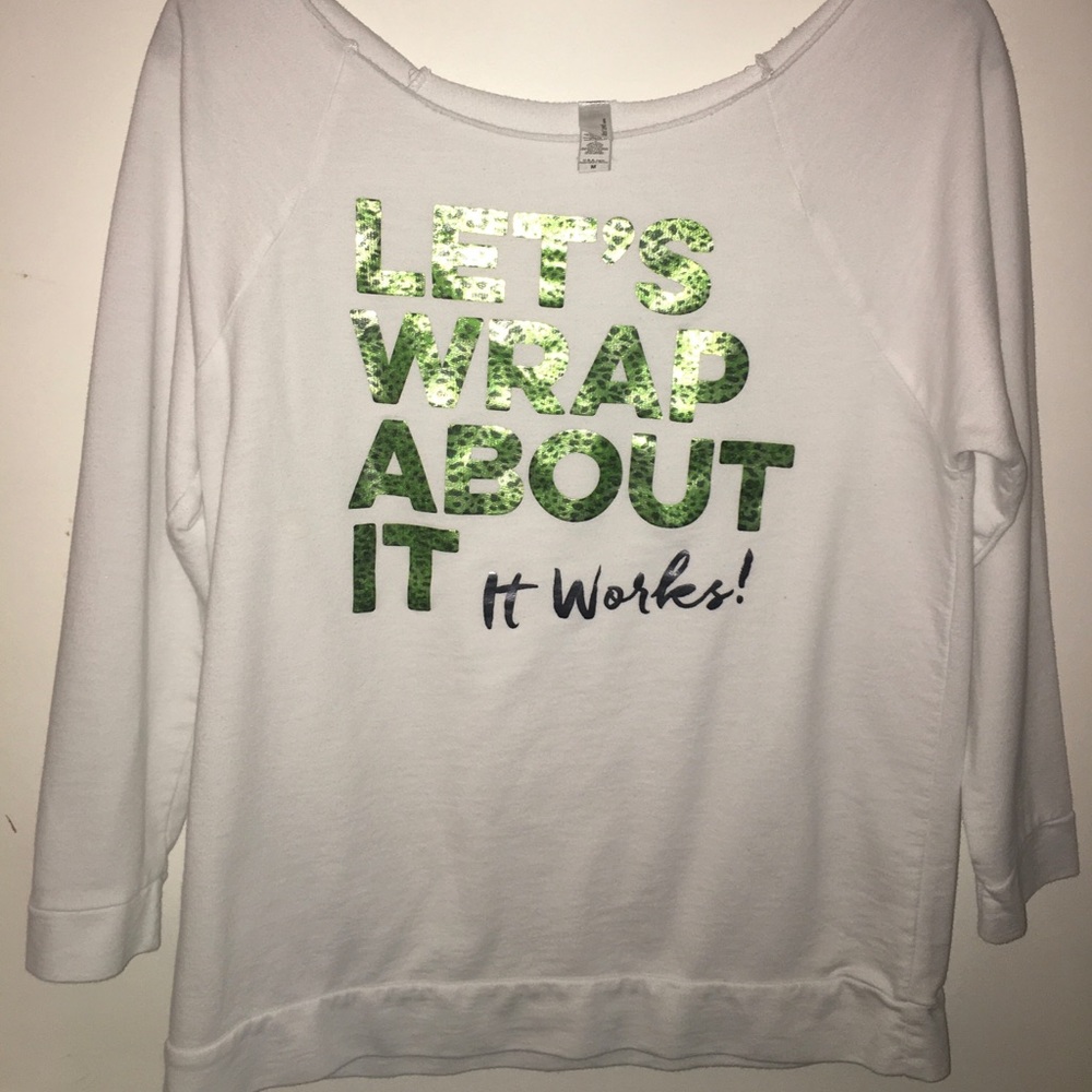 White ItWorks long sleeve shirt